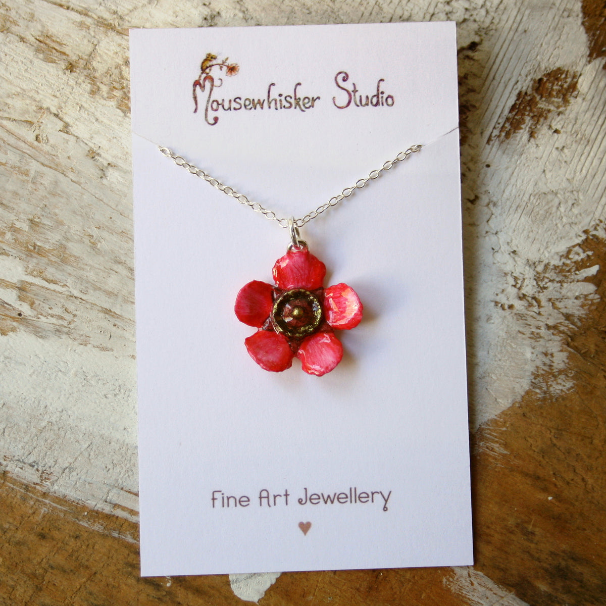 Red Manuka Flower Necklace