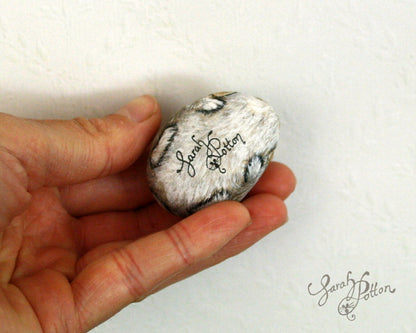 Painted Stone - Fawn & White Mini Lop Rabbit