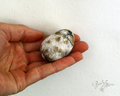 Painted Stone - Fawn & White Mini Lop Rabbit