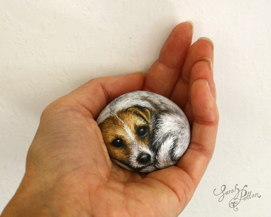 jack russell terrier dog stone - pet portraits nz