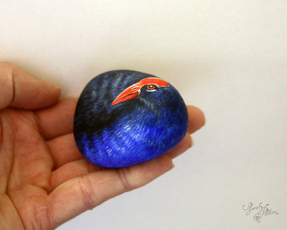 NZ Pukeko Painted Rock