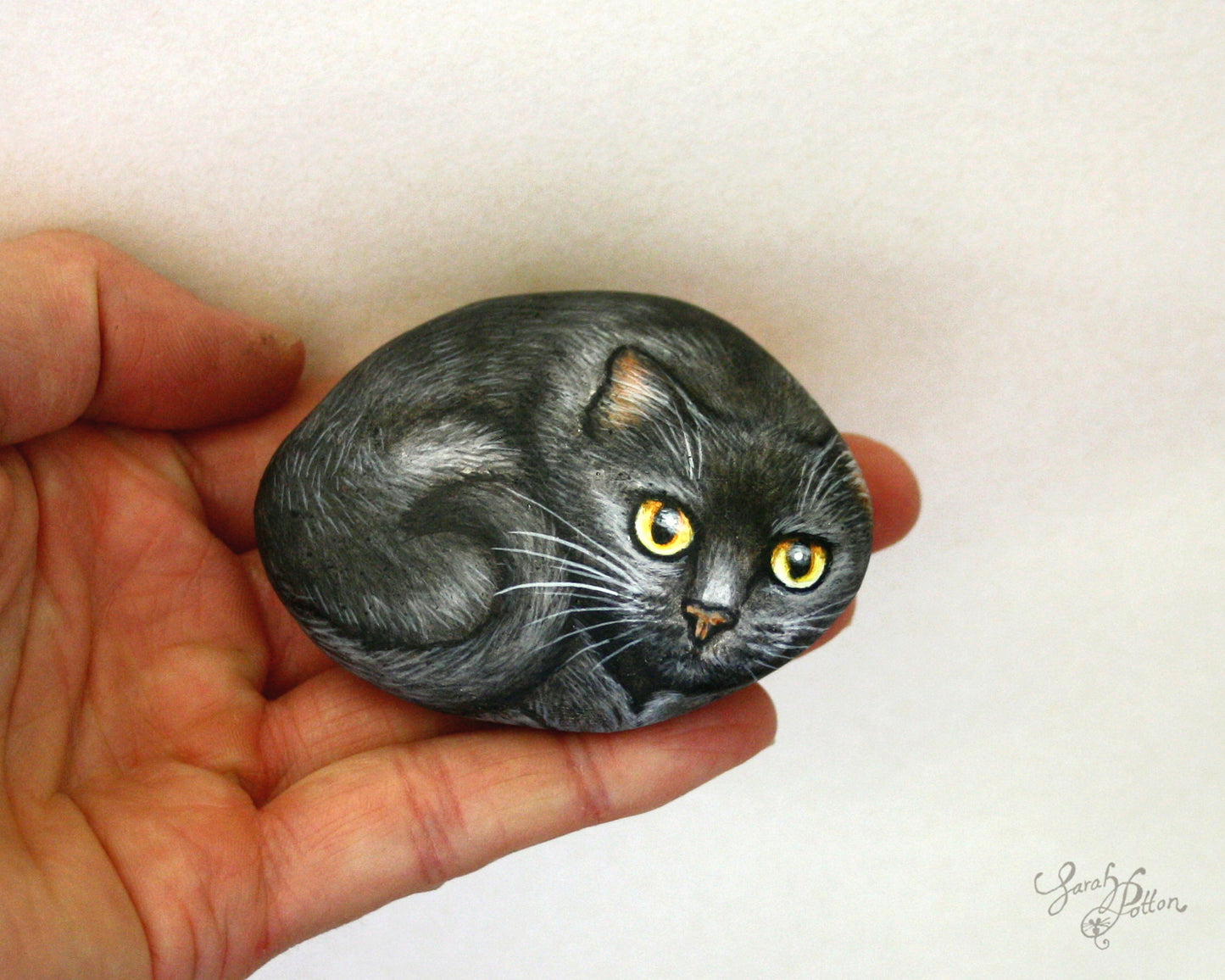 Painted Rock Cats - Black, Orange Tabby & Siamese