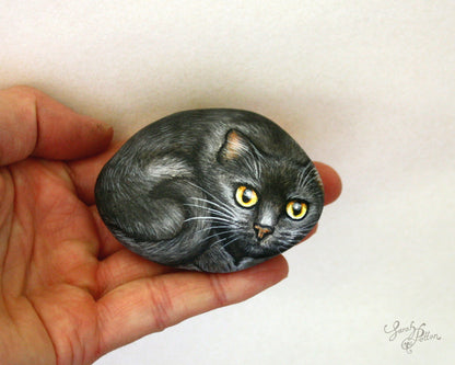 Painted Rock Cats - Black, Orange Tabby & Siamese