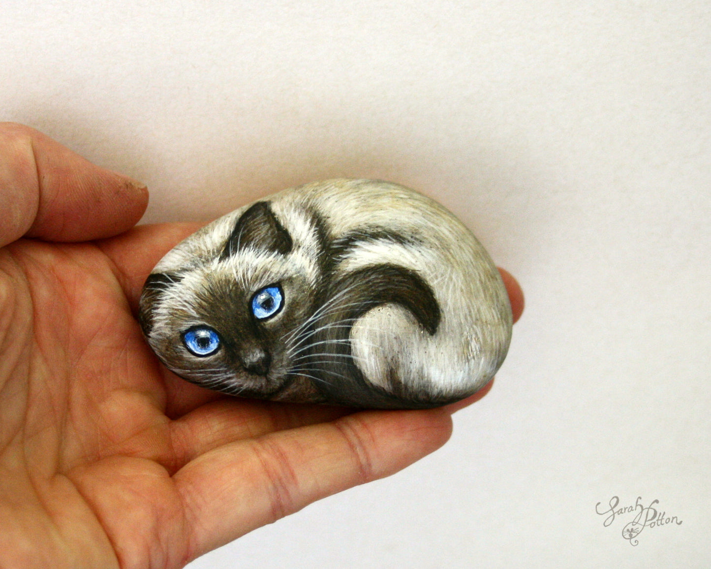 Painted Rock Cats - Black, Orange Tabby & Siamese