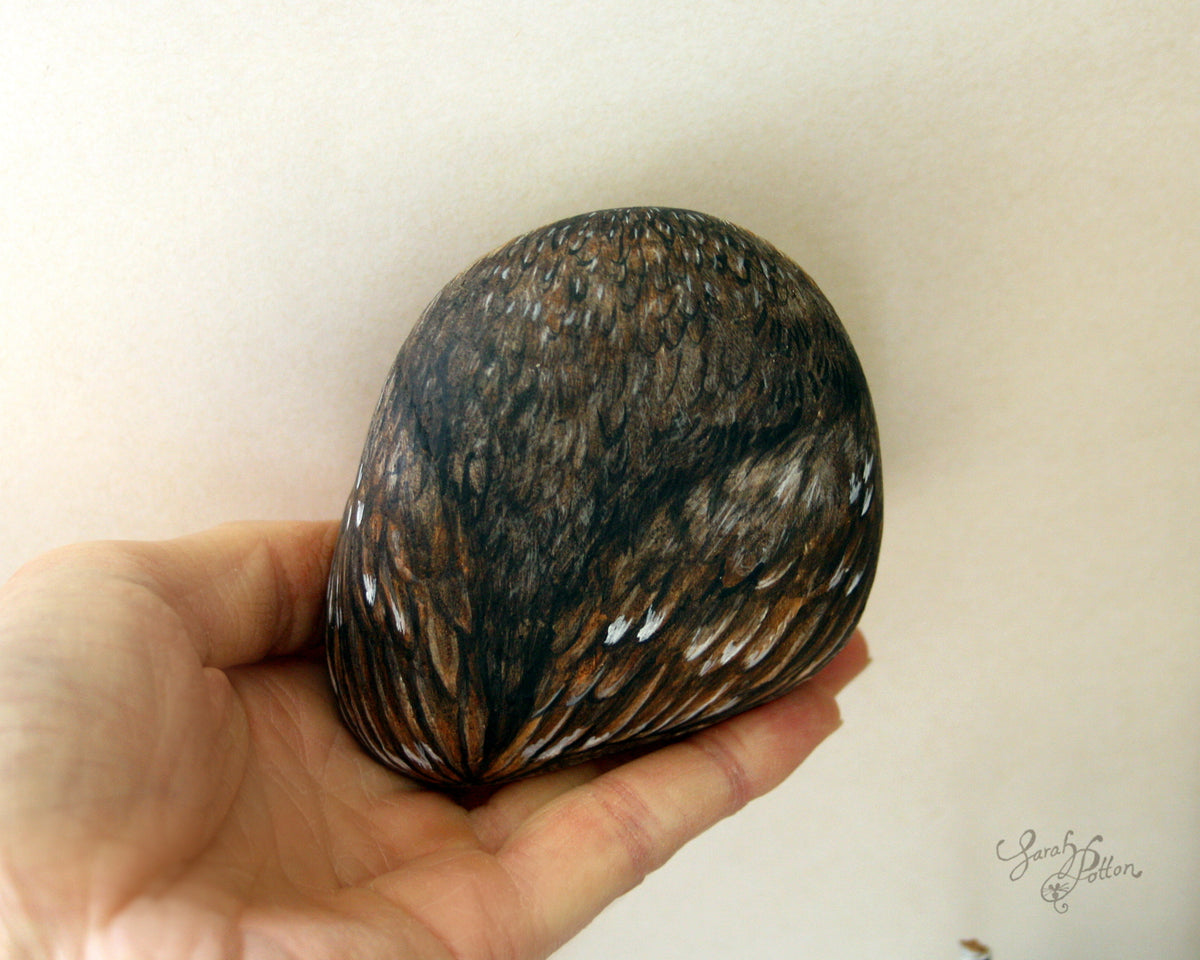 Art Ruru Rocks NZ Ruru Rock Painting - Morepork Owl – Mousewhisker Studio