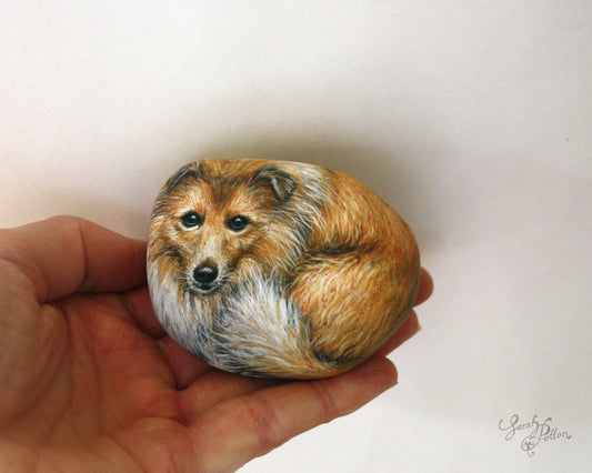 Sheltie Dog Painted Stone