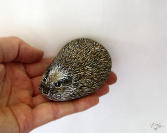 Hedgehog Painted Stone