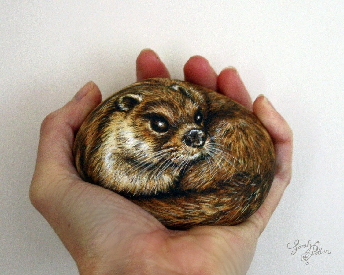 otter painted rock