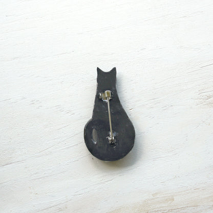 Cat Brooch - Grey Tabby