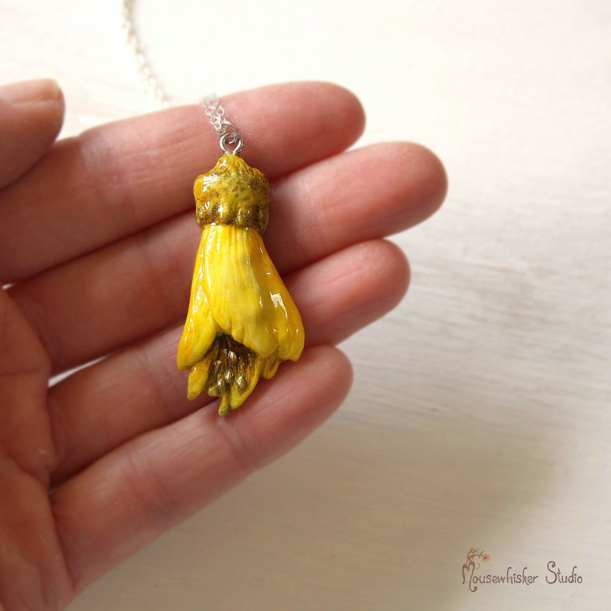 NZ Kowhai Necklace - Yellow Native Flower Art