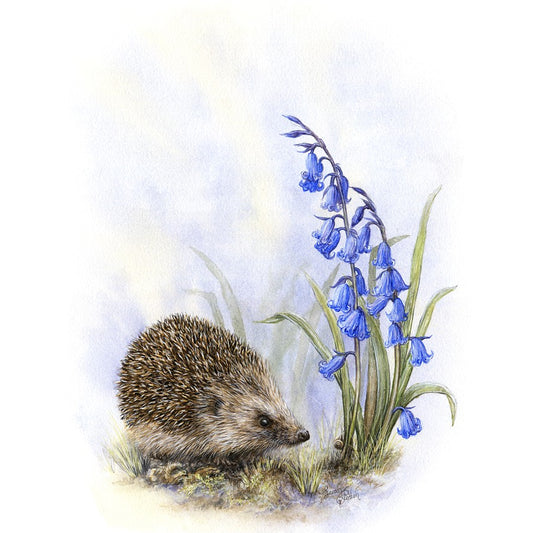 hedgehog wall art print - woodland animals