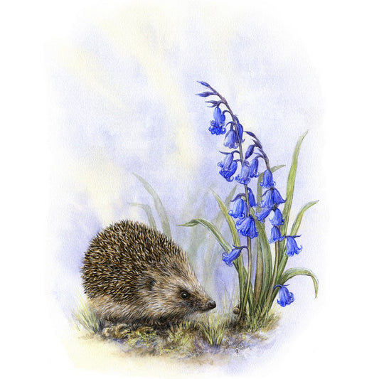 hedgehog wall art print - woodland animals
