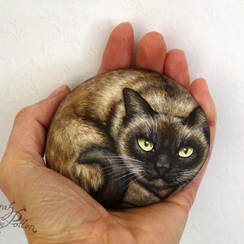 Painted Rock Art - Pet Portrait by NZ Artist