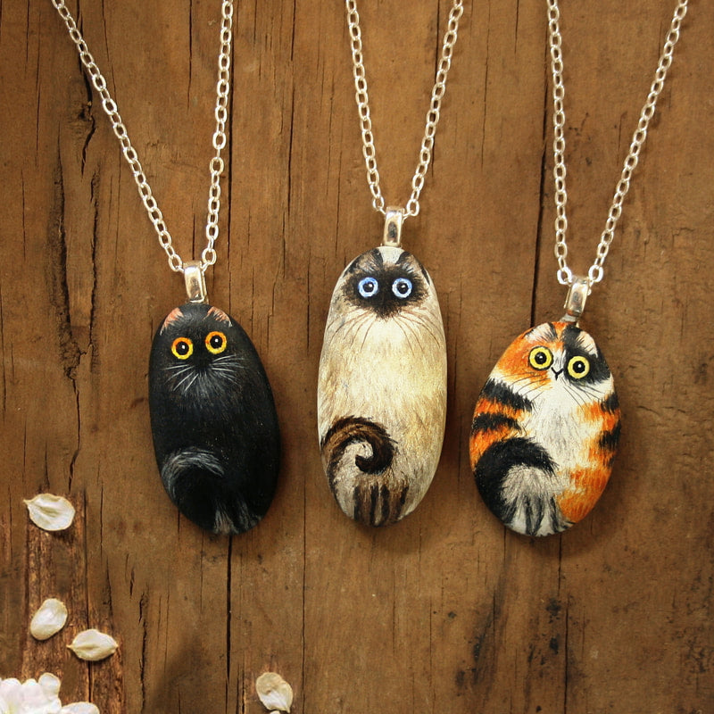 Cat Necklaces for Sale - Pebble Art