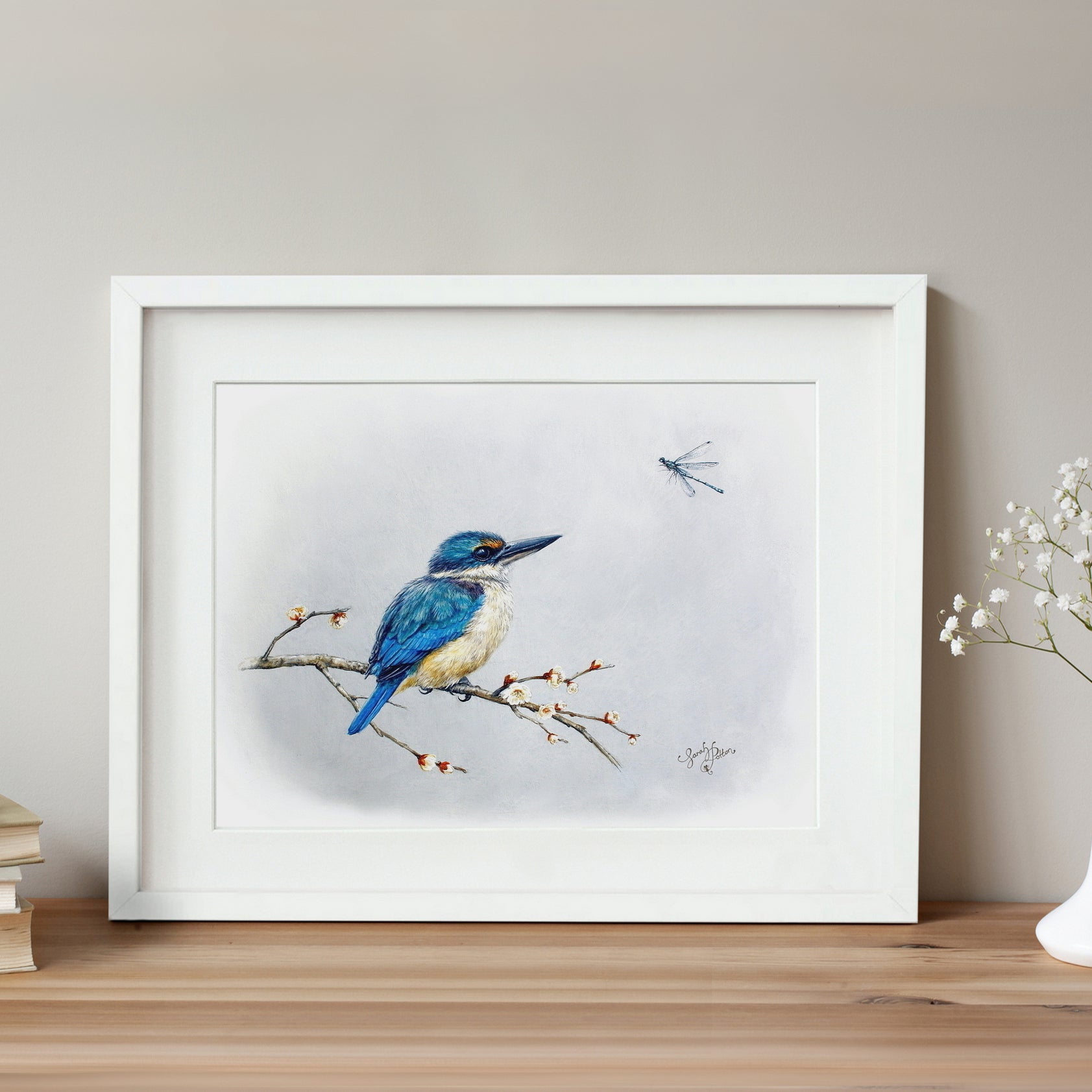 Kingfisher Framed Print by NZ Artist